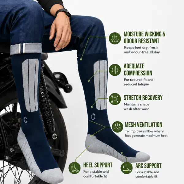 Bamboo Biker Socks Pack of 2