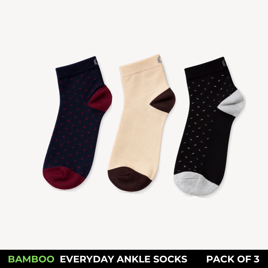 Corbel Mini Dot Bamboo Ankle Socks – Pack of 3
